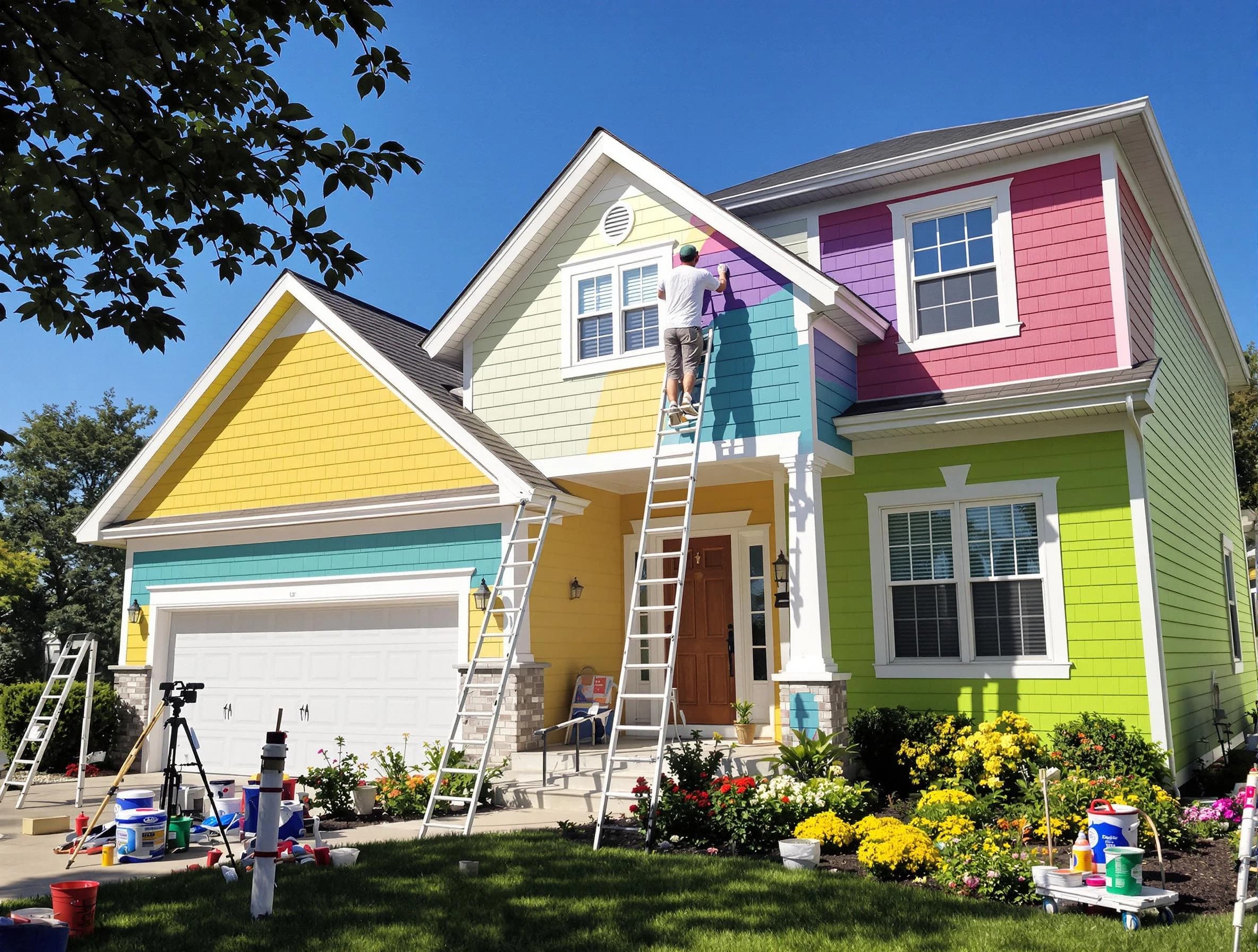 Twinsburg House Painters professionals painting a home exterior in Twinsburg, OH